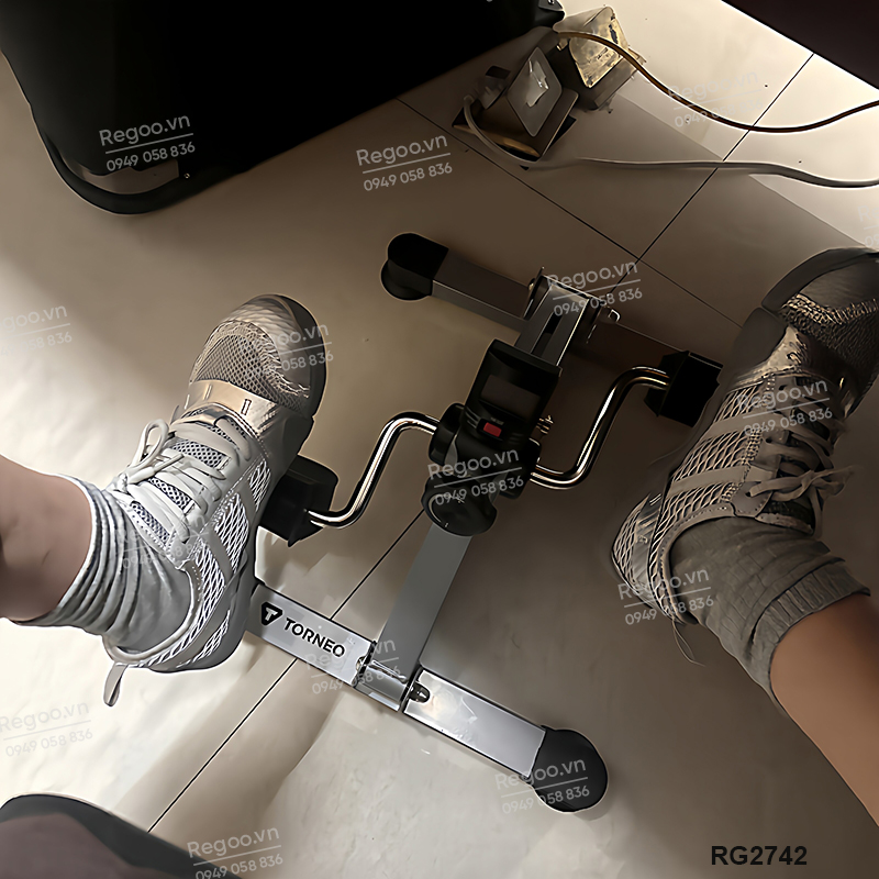 Xe đạp tập thể dục để dưới bàn làm việc, dụng cụ tập chân, có thể gập lại, thiết bị tập thể dục và đốt mỡ mini tiết kiệm không gian