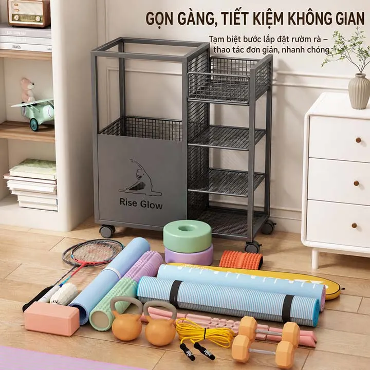 Giỏ đựng thảm yoga, kệ đựng dụng cụ tập thể dục