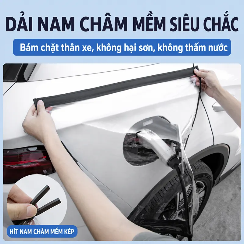 Tấm che mưa đầu sạc Regoo RG12861, PVC trong 60x50cm, nam châm mềm dễ lắp