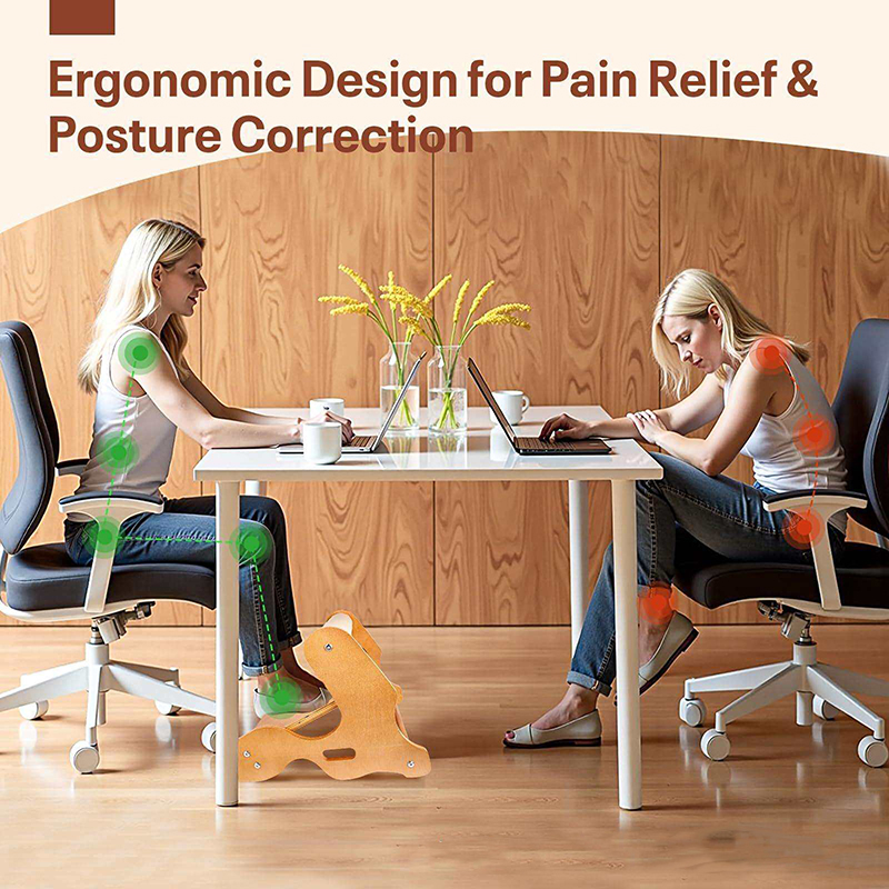 Bệ gác chân gỗ Regoo RG3134 chỉnh 3 góc 0-15-24 độ, đế chống trượt, đặt dưới bàn làm việc hoặc sofa