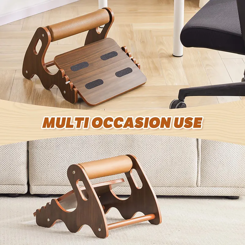 Bệ gác chân gỗ Regoo, con lăn massage, kích thước khoảng 40 x 47 x 30 cm - Bệ gác chân gỗ dưới bàn làm việc, tích hợp con lăn massage, dùng cho văn phòng, phòng khách hoặc góc ngồi thư giãn.