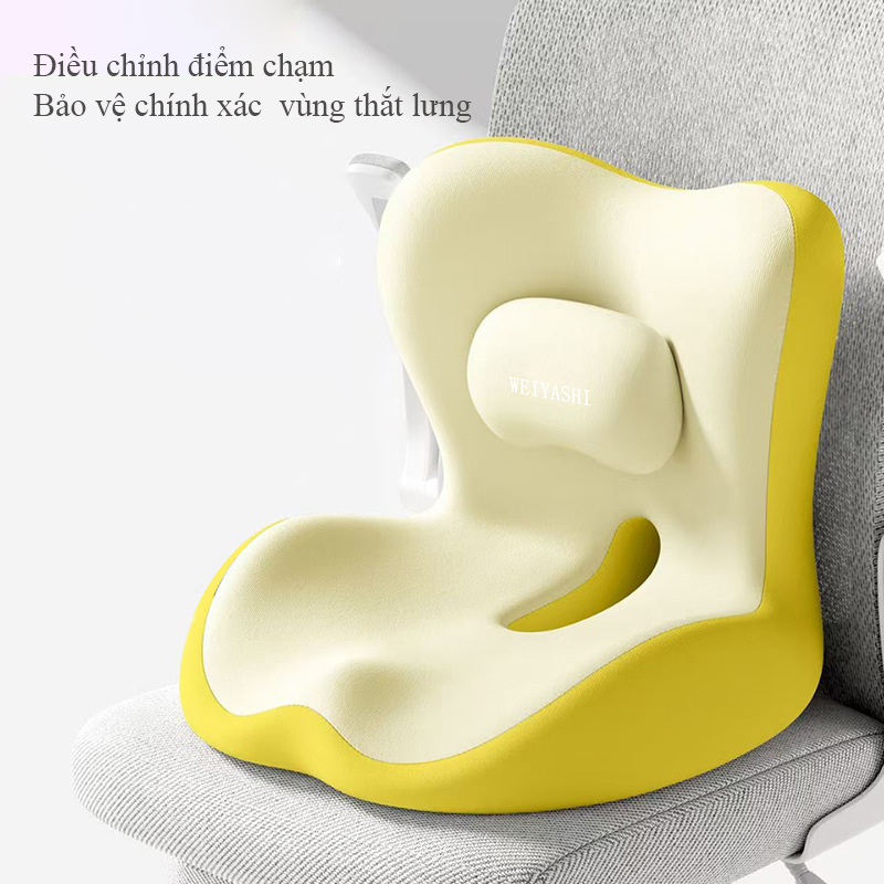 Đệm ngồi tựa lưng Regoo RG343, liền khối công thái học 41 x 42 x 36 cm, vải công nghệ - Đệm ngồi liền tựa lưng công thái học đỡ eo đỡ hông - Đệm tựa lưng giảm đau mỏi cột sống