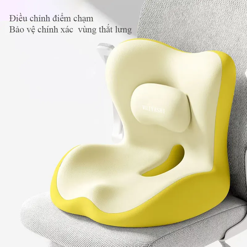 Đệm ngồi tựa lưng Regoo RG343, liền khối công thái học 41 x 42 x 36 cm, vải công nghệ - Đệm ngồi liền tựa lưng công thái học đỡ eo đỡ hông - Đệm tựa lưng giảm đau mỏi cột sống