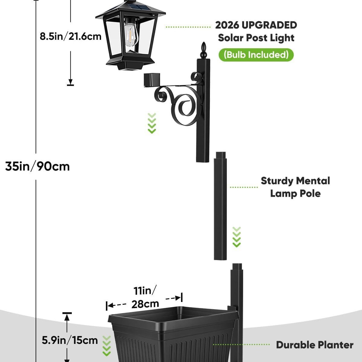 Đèn cắm chậu trồng cây năng lượng mặt trời Regoo RG3138, IP44, sáng khoảng 6–12 giờ, decor sân vườn ngoài trời