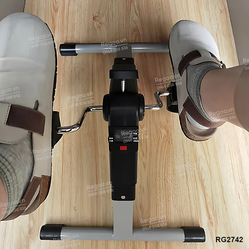 Xe đạp tập mini Regoo gấp gọn kê chân bàn làm việc RG2742, dụng cụ tập chân, có thể gập lại, thiết bị tập thể dục và đốt mỡ mini tiết kiệm không gian