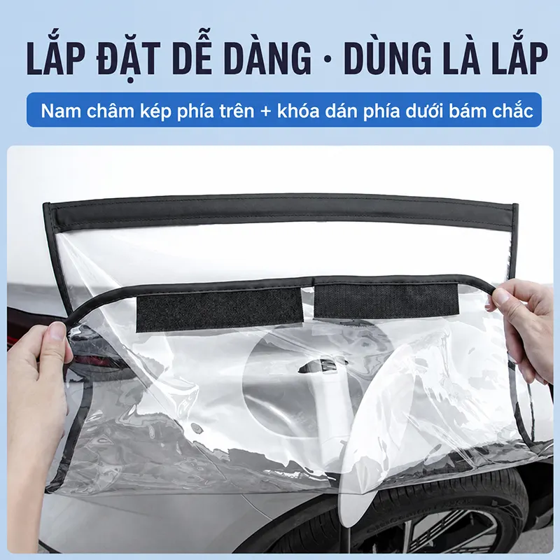 Tấm che mưa đầu sạc Regoo RG12861, PVC trong 60x50cm, nam châm mềm dễ lắp