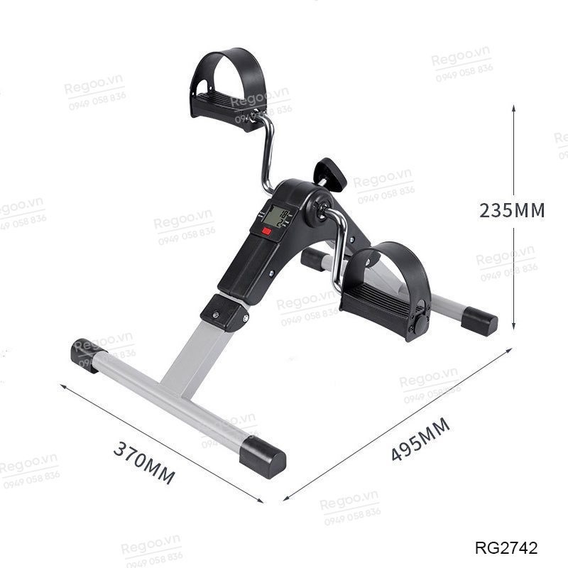 Xe đạp tập mini Regoo gấp gọn kê chân bàn làm việc RG2742, dụng cụ tập chân, có thể gập lại, thiết bị tập thể dục và đốt mỡ mini tiết kiệm không gian