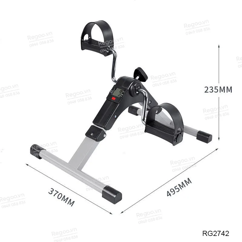 Xe đạp tập mini Regoo gấp gọn kê chân bàn làm việc RG2742, dụng cụ tập chân, có thể gập lại, thiết bị tập thể dục và đốt mỡ mini tiết kiệm không gian