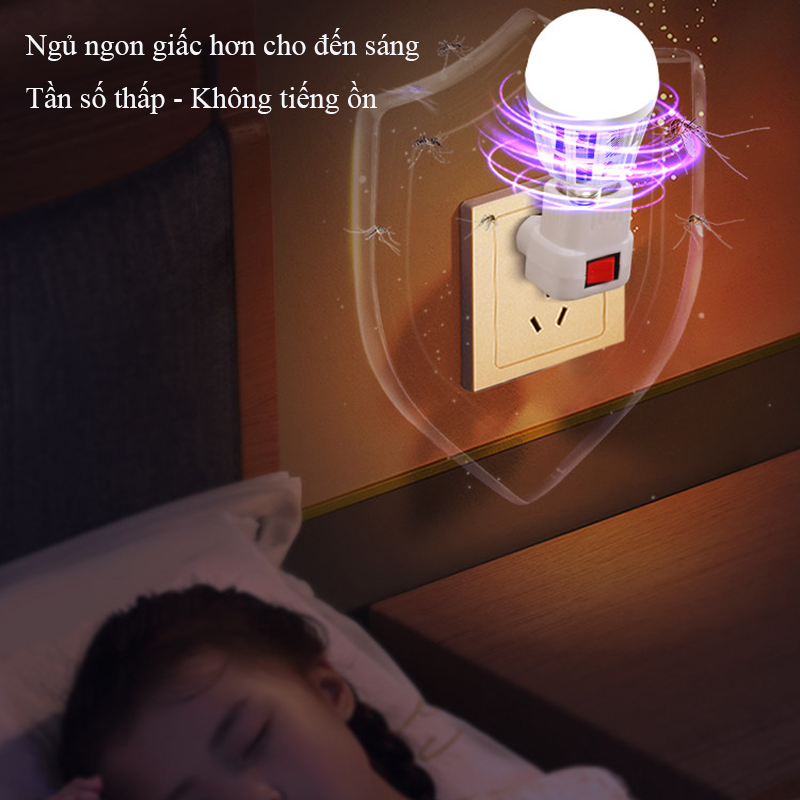 Đèn ngủ diệt muỗi 15W, đui E27, vừa chiếu sáng vừa hỗ trợ diệt muỗi trong nhà