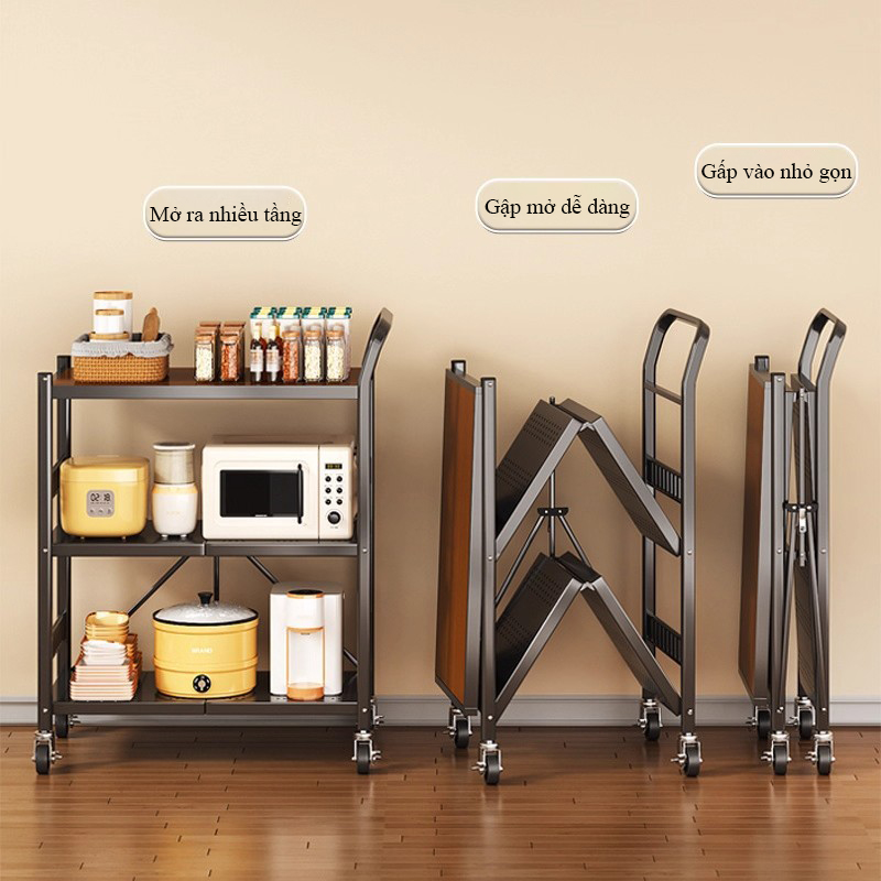 Kệ di động đa năng Regoo RG341, 3 tầng có bánh xe, thép cacbon sơn tĩnh điện