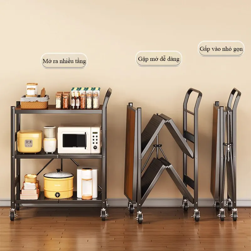 Kệ di động đa năng Regoo RG341, 3 tầng có bánh xe, thép cacbon sơn tĩnh điện