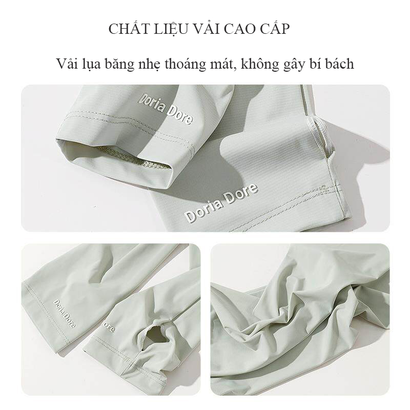 Ống tay chống nắng nữ Regoo RG641 freesize, vải lụa băng mỏng nhẹ, UPF50+, form rộng thoải mái