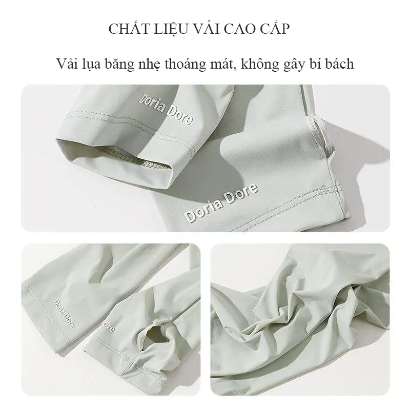 Ống tay chống nắng nữ Regoo RG641 freesize, vải lụa băng mỏng nhẹ, UPF50+, form rộng thoải mái