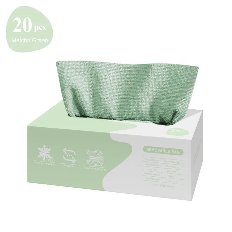 Khăn vải hộp rút Regoo Living hộp 20 khăn microfiber 20x20cm 250 gsm, thấm hút tốt, giặt dùng lại nhiều lần