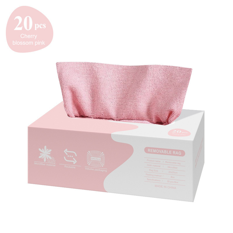 Khăn vải hộp rút Regoo Living hộp 20 khăn microfiber 20x20cm 250 gsm, thấm hút tốt, giặt dùng lại nhiều lần