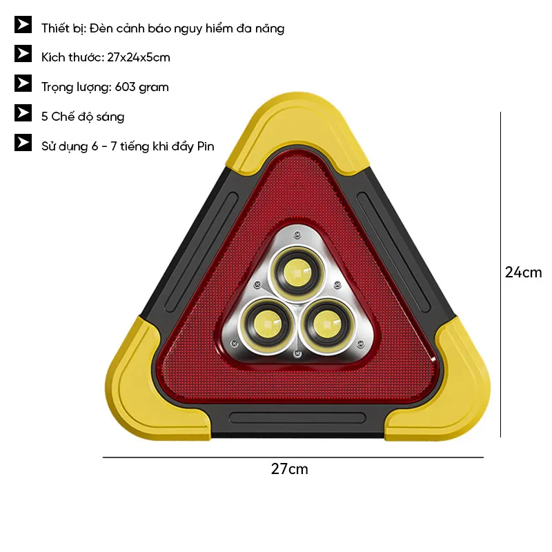 Đèn cảnh báo SOS Regoo 931, 33 LED đỏ, tầm nhìn 200m, có bản pin AA và pin sạc NLMT