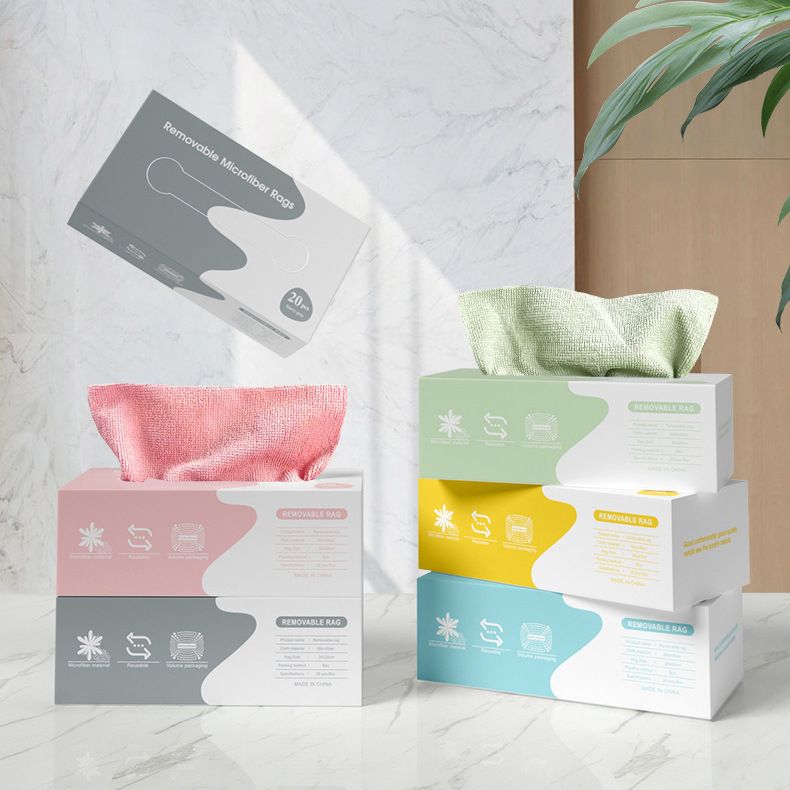 Khăn vải hộp rút Regoo Living hộp 20 khăn microfiber 20x20cm 250 gsm, thấm hút tốt, giặt dùng lại nhiều lần