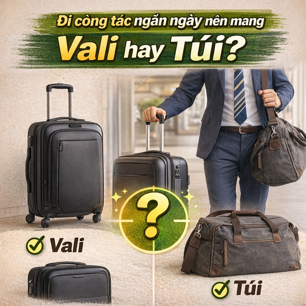 Đi công tác ngắn ngày nên mang vali hay túi? Cách chọn gọn theo số đêm và kiểu di chuyển