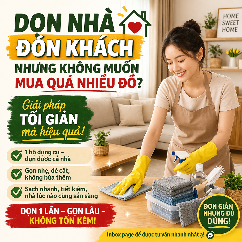 Dọn nhà đón khách mà không phải mua quá nhiều đồ: làm gì trước để nhà gọn nhanh mà vẫn tiết kiệm