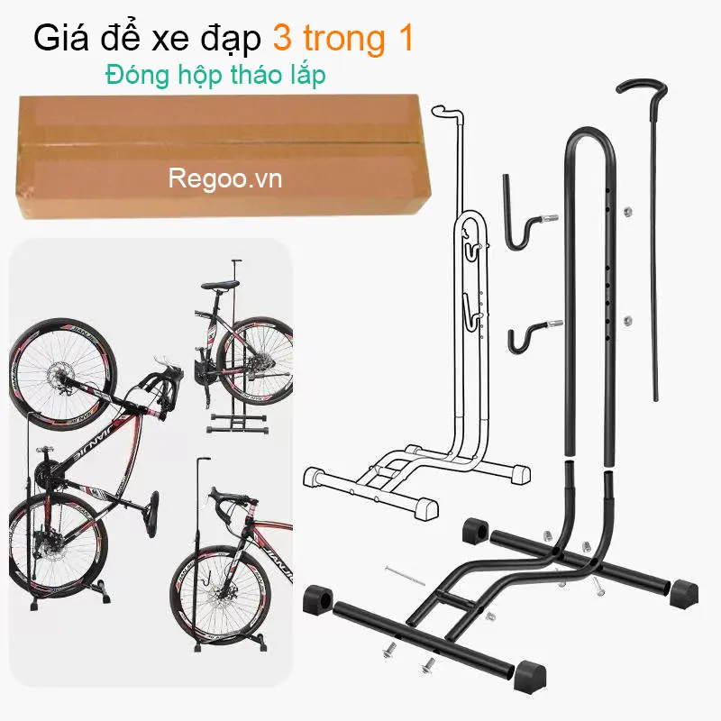 Giá đỡ xe đạp cao cấp Regoo 3 trong 1 - Hàng chuẩn đóng hộp dạng lắp ráp