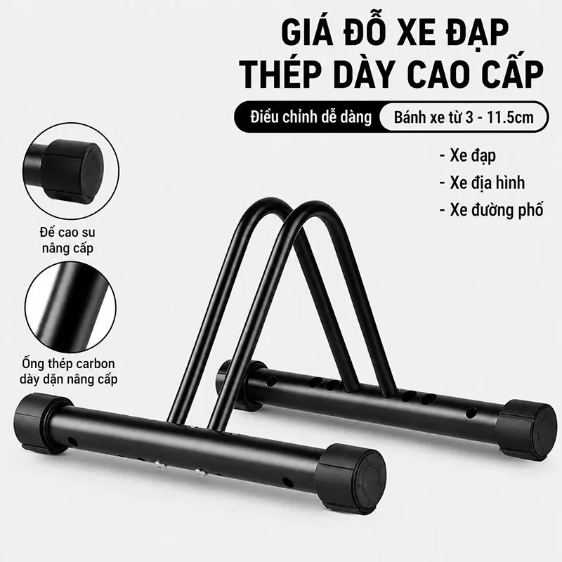 Giá đỡ xe đạp Regoo bằng thép cacbon, chỉnh bánh rộng 3-11,5 cm, thay chân chống