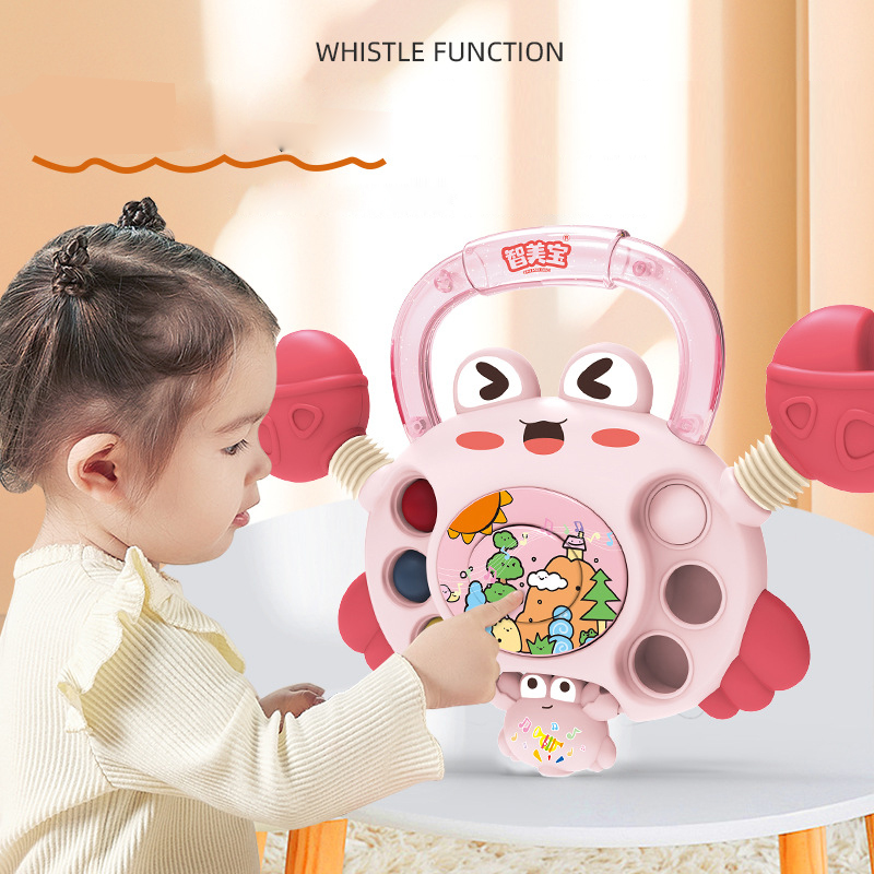 Xúc xắc hình cua Regoo RG2047, đồ chơi lắc cầm tay cho bé sơ sinh đến 2 tuổi, dùng để cầm nắm, lắc chơi và hỗ trợ phát triển giác quan sớm.