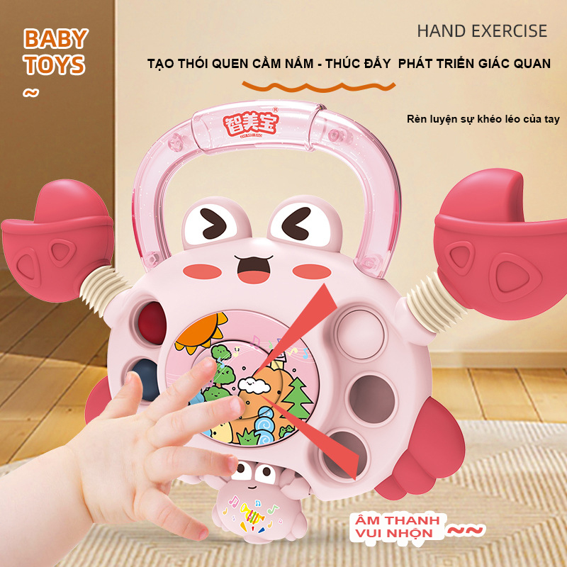 Xúc xắc hình cua Regoo RG2047, đồ chơi lắc cầm tay cho bé sơ sinh đến 2 tuổi, dùng để cầm nắm, lắc chơi và hỗ trợ phát triển giác quan sớm.