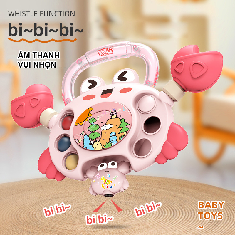 Xúc xắc hình cua Regoo RG2047, đồ chơi lắc cầm tay cho bé sơ sinh đến 2 tuổi, dùng để cầm nắm, lắc chơi và hỗ trợ phát triển giác quan sớm.