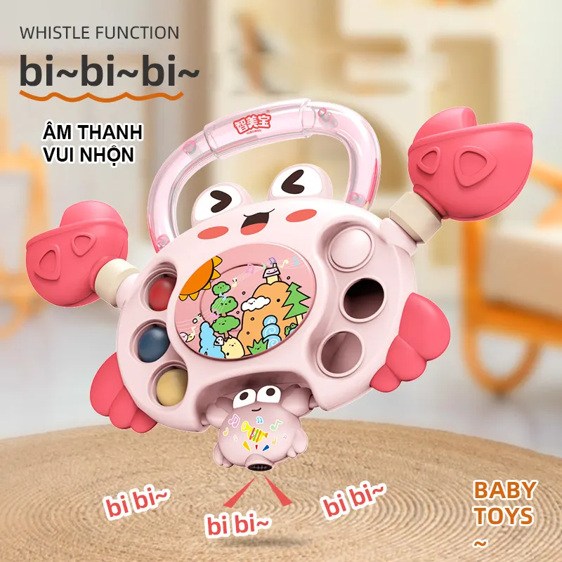 Xúc xắc hình cua Regoo RG2047, đồ chơi lắc cầm tay cho bé sơ sinh đến 2 tuổi, dùng để cầm nắm, lắc chơi và hỗ trợ phát triển giác quan sớm.