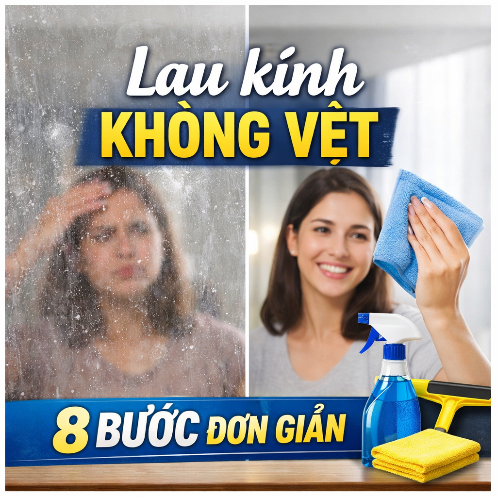 Lau kính không để lại vệt: 8 bước để cửa kính, gương và mặt kính sáng hơn mà không phải lau lại