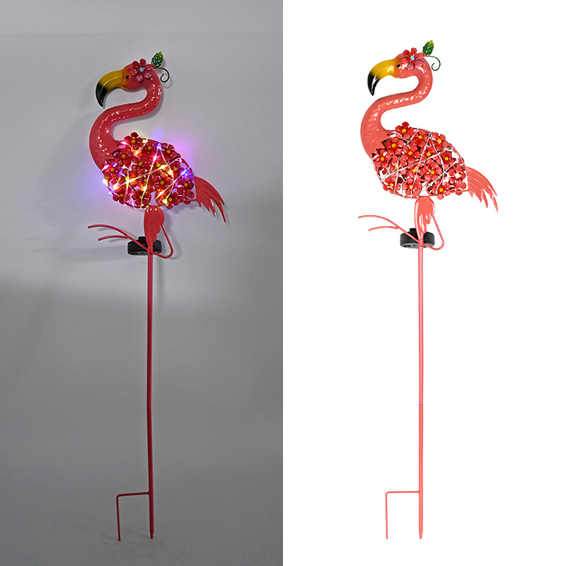 Đèn hồng hạc năng lượng mặt trời Regoo, 0.5W, chống nước IP44, sáng 6-12 giờ, decor sân vườn