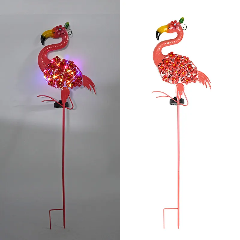 Đèn hồng hạc năng lượng mặt trời Regoo, 0.5W, chống nước IP44, sáng 6-12 giờ, decor sân vườn RG542