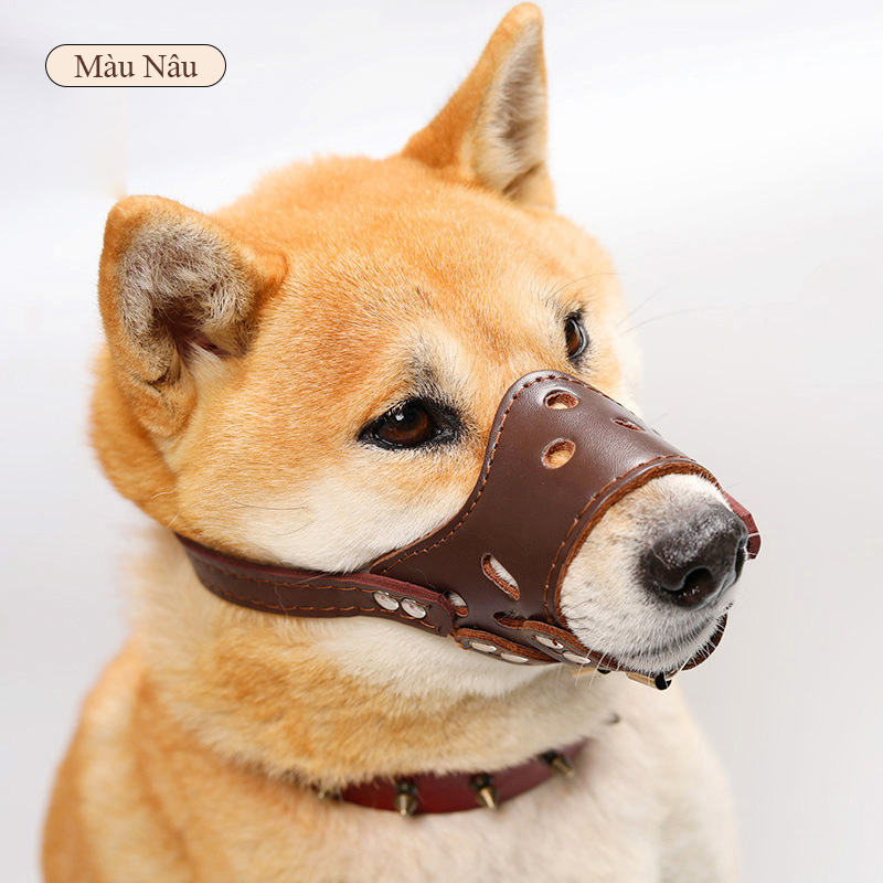 Rọ mõm chó da PU chống cắn chống sủa chống ăn bậy, mõm chó cho chó nhỏ vừa lớn, phụ kiện huấn luyện chó XS  - XXL