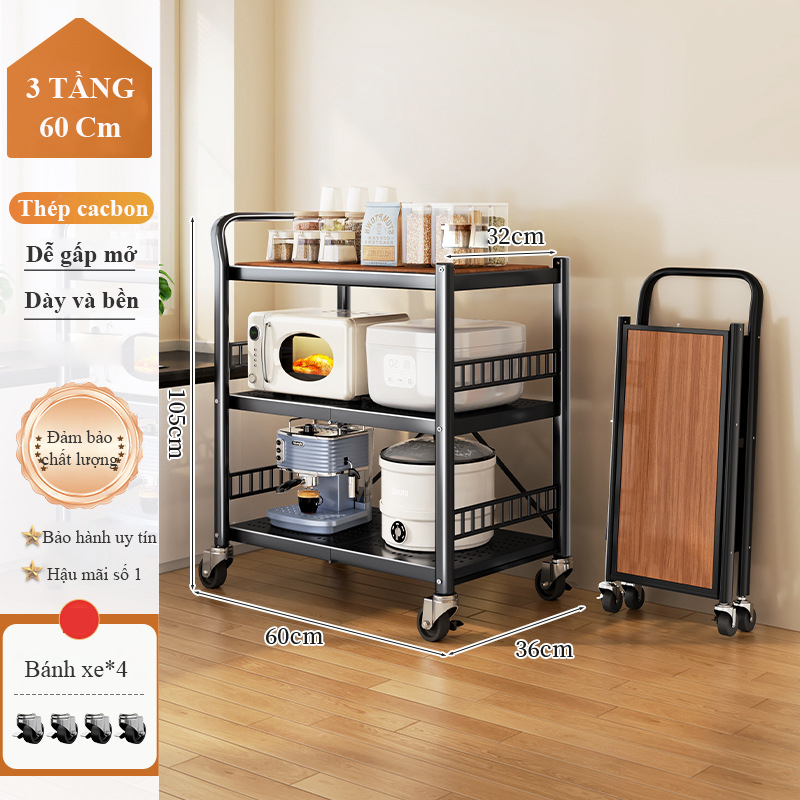 Kệ di động đa năng Regoo RG341, 3 tầng có bánh xe, thép cacbon sơn tĩnh điện