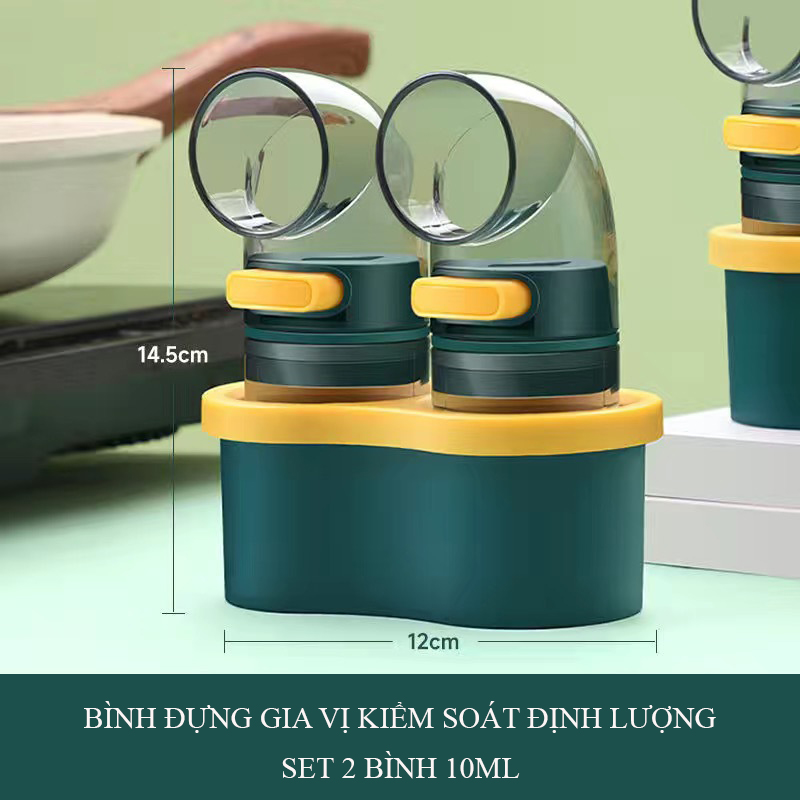 Bình đựng gia vị định lượng Regoo RG2031, bấm 0,5g/lần, bản 1 bình, set 2 hoặc set 3 có đế
