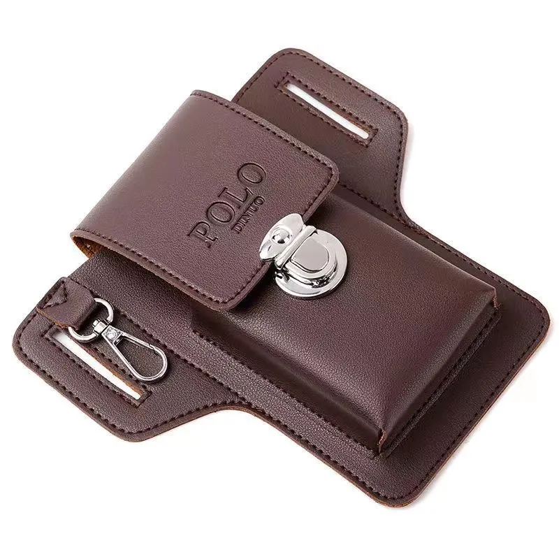 Túi đeo thắt lưng nam Regoo RG2132 chất liệu PU, dáng đứng gọn, đựng điện thoại và đồ nhỏ