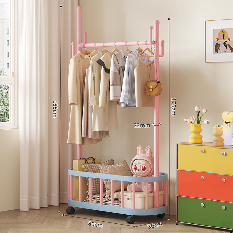 Giá treo quần áo xương rồng Regoo RG3134, để sàn 2 tầng, có bánh xe, size 60/80/100 cm