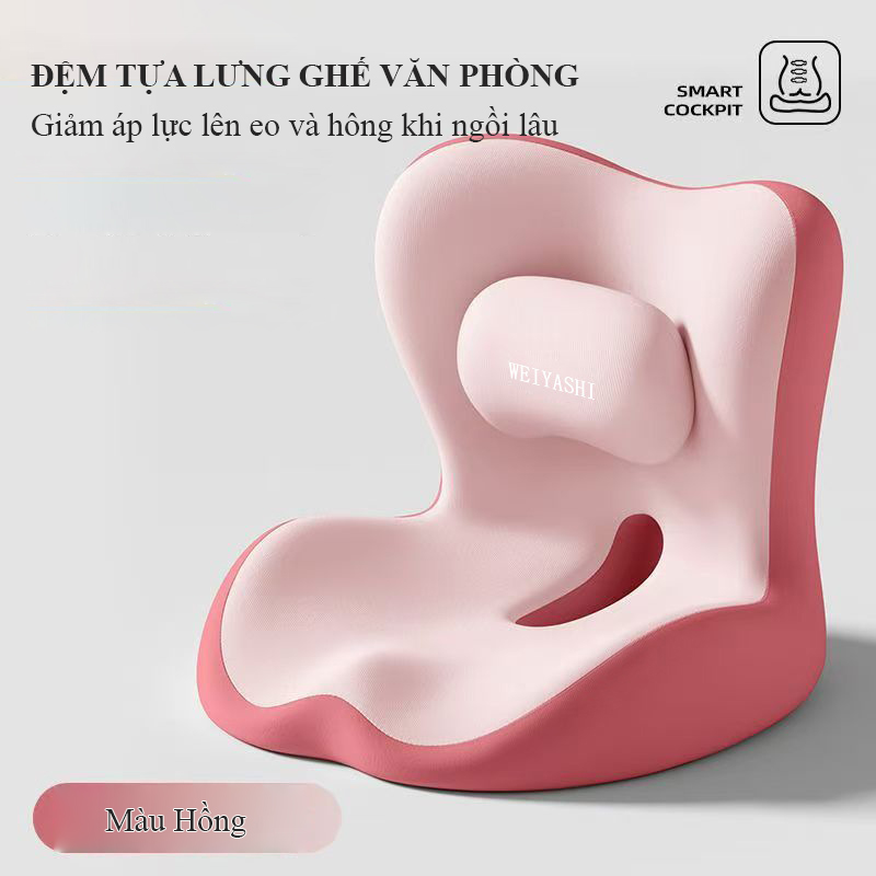 Đệm ngồi tựa lưng Regoo RG343, liền khối công thái học 41 x 42 x 36 cm, vải công nghệ - Đệm ngồi liền tựa lưng công thái học đỡ eo đỡ hông - Đệm tựa lưng giảm đau mỏi cột sống