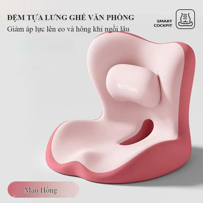 Đệm ngồi tựa lưng Regoo RG343, liền khối công thái học 41 x 42 x 36 cm, vải công nghệ - Đệm ngồi liền tựa lưng công thái học đỡ eo đỡ hông - Đệm tựa lưng giảm đau mỏi cột sống