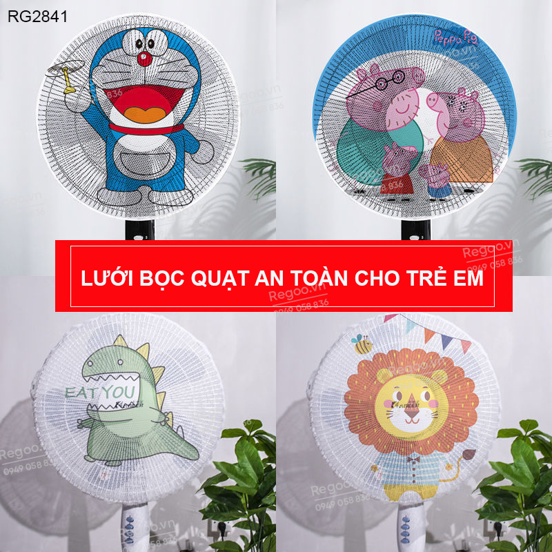 Lưới chụp quạt Regoo RG2841 set 5 chiếc, hạn chế kẹp tay và bám bụi, dùng cho quạt điện gia đình, phù hợp nhà có trẻ nhỏ.