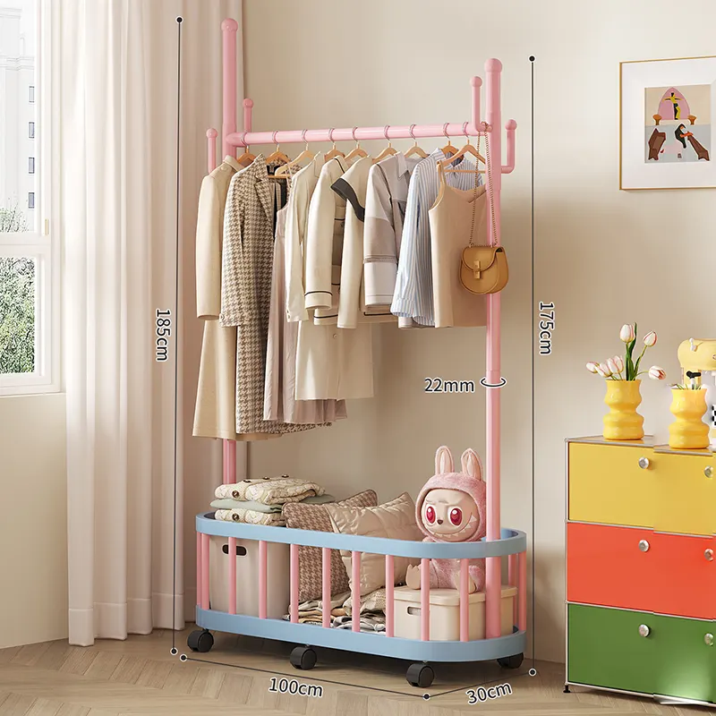 Giá treo quần áo xương rồng Regoo RG3134, để sàn 2 tầng, có bánh xe, size 60/80/100 cm