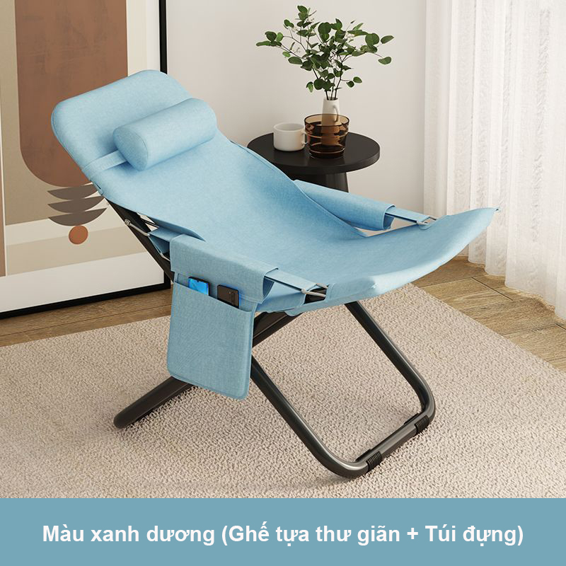 Ghế tựa thư giãn nghỉ trưa gấp gọn Regoo RG1741, khung kim loại, 3 mức điều chỉnh, dùng tại nhà, không kèm đôn