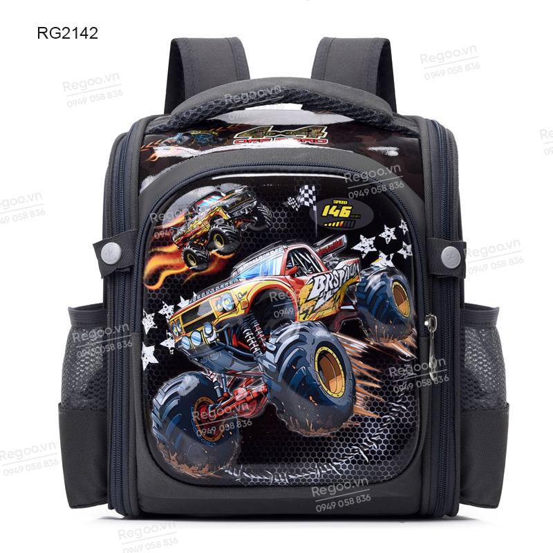 Balo chống gù mầm non Regoo vải Oxford cao cấp chống thấm RG2142, cặp sách trẻ em trợ lực, balo đi học nhiều ngăn cho bé trai bé gái