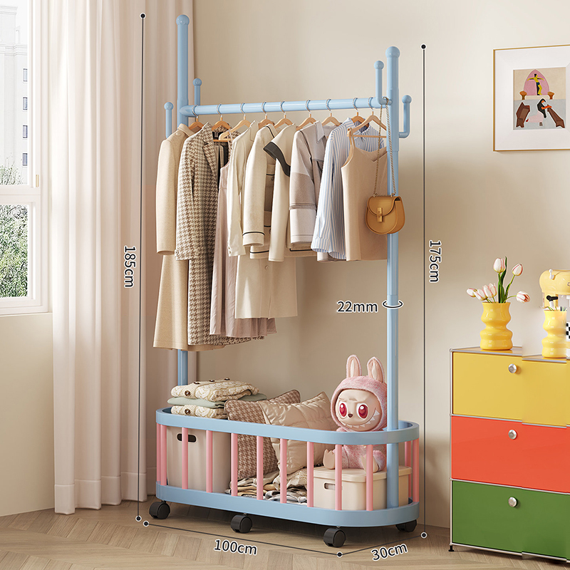 Giá treo quần áo xương rồng Regoo RG3134, để sàn 2 tầng, có bánh xe, size 60/80/100 cm