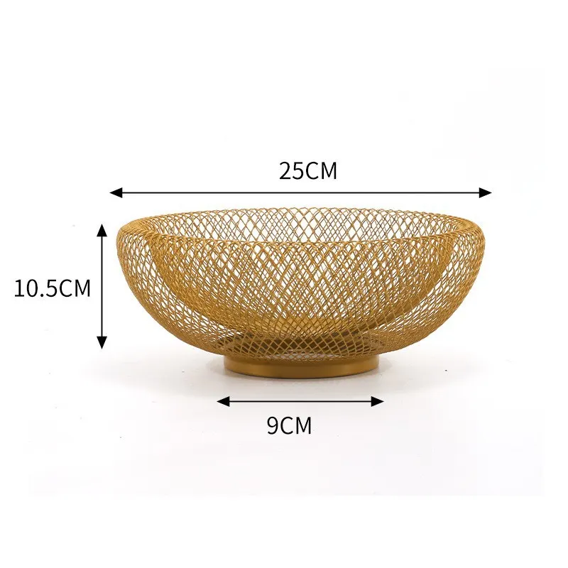 Giỏ đựng trái cây Regoo RG541, lưới sắt Bắc Âu cỡ trung, dùng decor bàn bếp và phòng khách