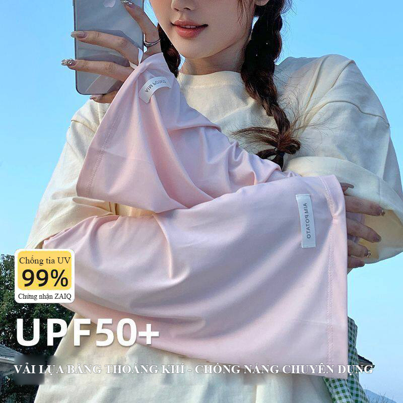 Ống tay chống nắng nữ Regoo RG642 freesize, dáng loe rộng, vải vải lụa băng mỏng nhẹ
