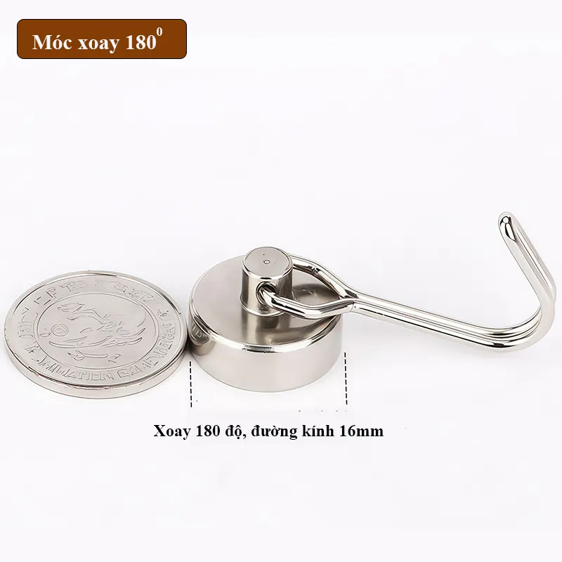 Móc nam châm từ tính RG2631, lực hút mạnh, treo đồ trên bề mặt kim loại không cần khoan