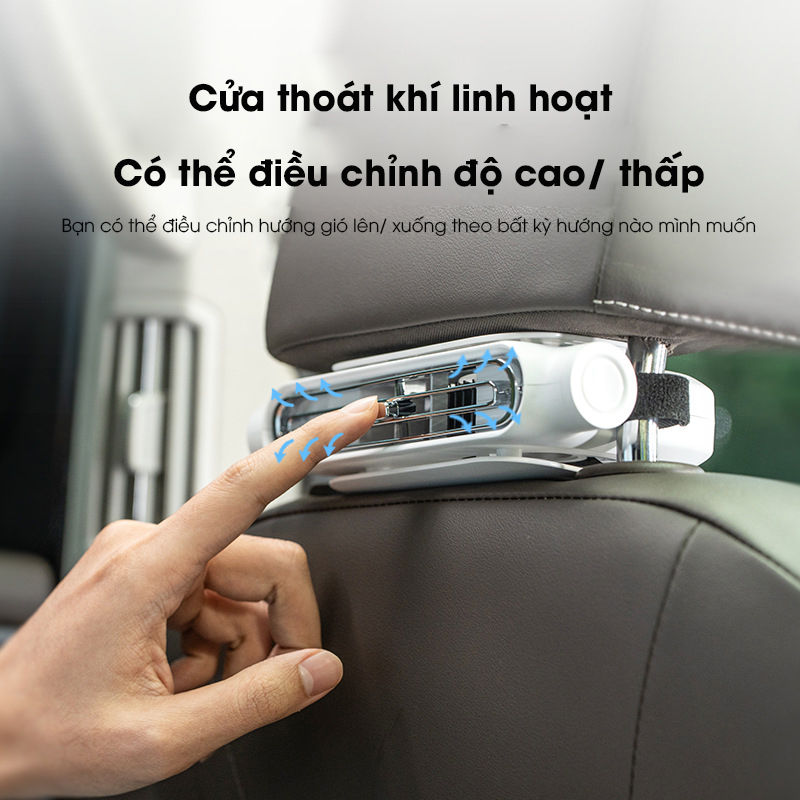 Quạt gắn ghế ô tô tích điện nâng cấp mới 2026, dùng cho ghế trước và ghế sau, có bản pin dự phòng 300mAh và bản cắm USB - Bảo hành 24 tháng