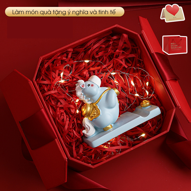 Kệ để điện thoại Regoo RG1333, resin 10 x 5,1 x 8,2 cm, decor bàn kiêm quà tặng