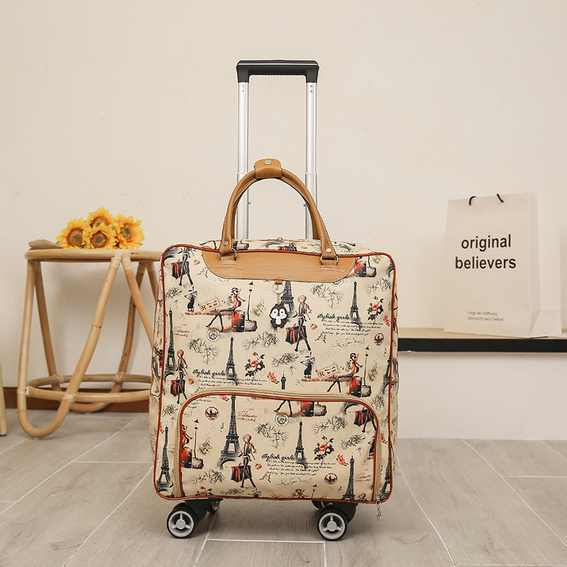 Túi du lịch kéo mini Regoo RG1434, da PU, có bánh xe và tay kéo, dung tích khoảng 20–35L